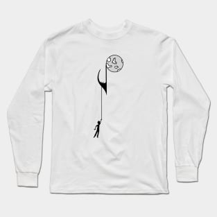 Man hanging on a musical note Long Sleeve T-Shirt